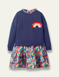 Floral Rainbow Sweatshirt Dress - Bebehanna