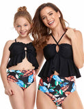 Flower Printed Belly Covering Family Matching Swim Suit - Bebehanna