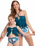 Flower Printed Belly Covering Family Matching Swim Suit - Bebehanna