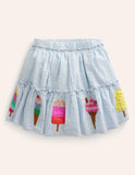 Ice Creams Appliqué Skirt