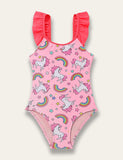 Lovely Unicorn Print Swimsuit