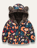 Multicolor Printed Fleece Coat