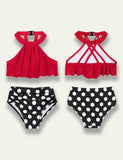 Polka Dot Leaf Printed Family Matching Swim Suit - Bebehanna