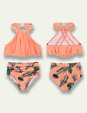Polka Dot Leaf Printed Family Matching Swim Suit - Bebehanna