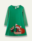 Red Panda Long Sleeve Dress