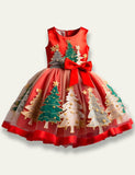 Clearance Sale-Christmas Tree Appliqué Tulle Dress