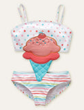 Animal Cute Appliqué One-Piece Baddräkt