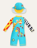 Animal Long Sleeve Swim Suit + Cap - Bebehanna