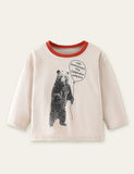 Balloon and Bear Printed Long-Sleeved T-shirt - Bebehanna