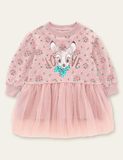 Rochie din plasă cu imprimeu Bambi