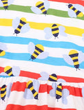 Bee Print Striped Dress - Bebehanna