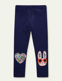 Leggings com apliques de desenho animado