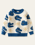 Suéter de manga comprida de crocodilo de desenho animado