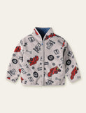 Cartoon Dinosaur Pattern Printed Polar Fleece Zipper Jacket - Bebehanna