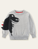 Cartoon dinosaurus bedrukt sweatshirt
