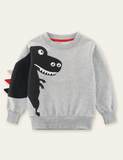 Cartoon Dinosaurier gedréckt Sweatshirt