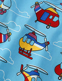 Cartoon Helicopter Full Printed Long-Sleeved T-shirt - Bebehanna