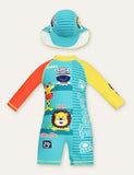 Cartoon Long sleeve Swim Suit + Cap - Bebehanna