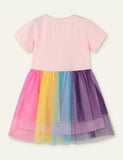 Cartoon Rainbow Mesh Dress - Bebehanna