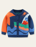 Cartoon Segelboot Sweater Cardigan