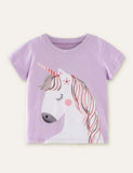 Cartoon Unicorn Printed T-shirt - Bebehanna