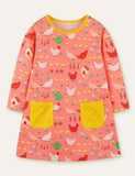 Chicken Flower Full Printed Dress - Bebehanna