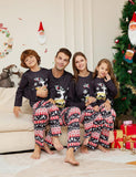 Pyjama assorti familial imprimé avec lettres d'élan de dessin animé de Noël
