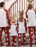 Christmas Elk Plaid Printed Family Matching Pajamas - Bebehanna