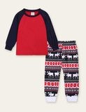 Christmas Elk Striped Printed Family Matching Pajamas - Bebehanna
