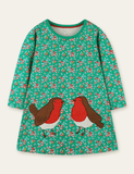 Christmas Robin Appliqué Dress