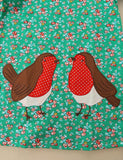 Christmas Robin Appliqué Dress - Bebehanna