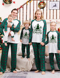 Christmas Tree Plaid Letters Printed Family Matching Pajamas - Bebehanna