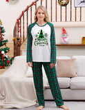 Christmas Tree Plaid Letters Printed Family Matching Pajamas - Bebehanna