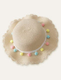 Color Ball Vacation Straw Hat - Bebehanna