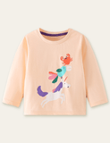 Crab and Unicorn Printed Long Sleeve T-shirt