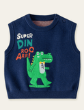 Colete suéter com apliques de crocodilo