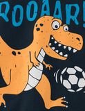 Dinosaur for Playing Football Printed Long Sleeve T-shirt - Bebehanna