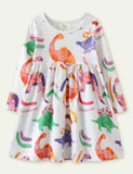 Dinosaur Print Long Sleeve Dress