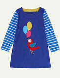 Embroidered Fun Animals Long Sleeve Dress - Bebehanna