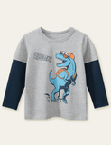 Flucht Dinosaurier gedréckt Long-sleeved T-Shirt