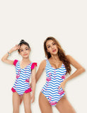 Flamingo Stripes Family Matching Swimsuit - Bebehanna