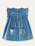 Flower Bee Embroidered Dress