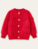 Flower Embroidered Knitted Sweater Cardigan - Bebehanna