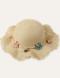 Flower Sunshade Seaside Straw Hat - Bebehanna