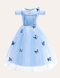 Frozen Butterfly Mesh Party Dress - Bebehanna