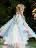 Frozen Princess Elsa Mesh Sequins Party Cape - Bebehanna