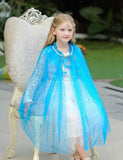 Frozen Princess Elsa Mesh Sequins Party Cape - Bebehanna
