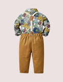 Full Printed Flower Overalls Party Suit - Bebehanna