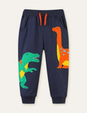 Funny Dinosaur Appliqué Sweatpants