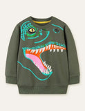 Grappig dinosaurus bedrukt sweatshirt